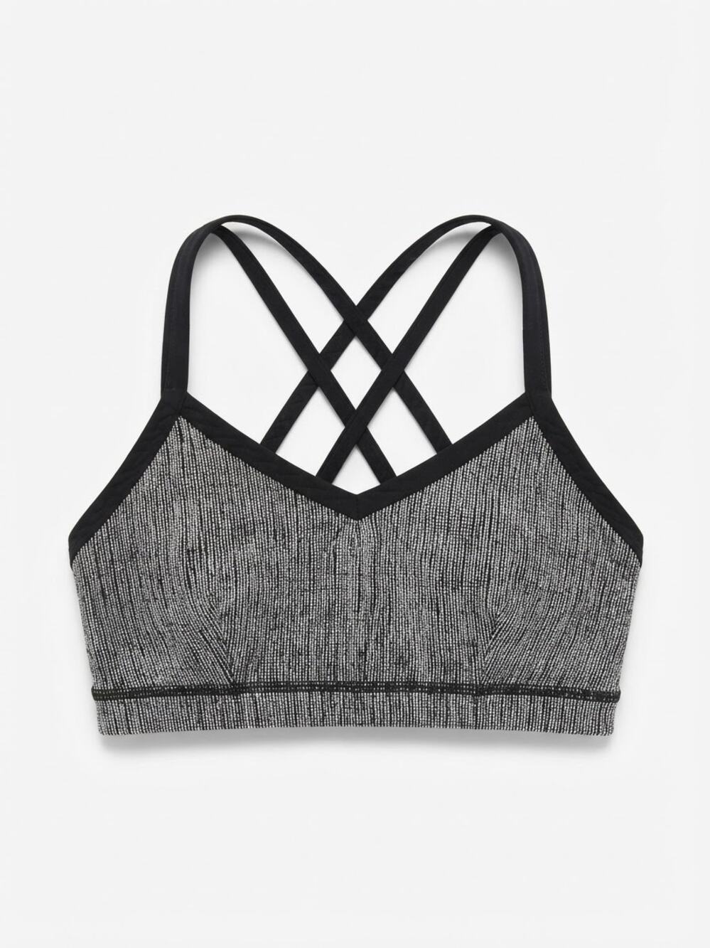 Lululemon Free To Be Wild Sports Bra Black Gray Size 6 Strappy Back Athletic